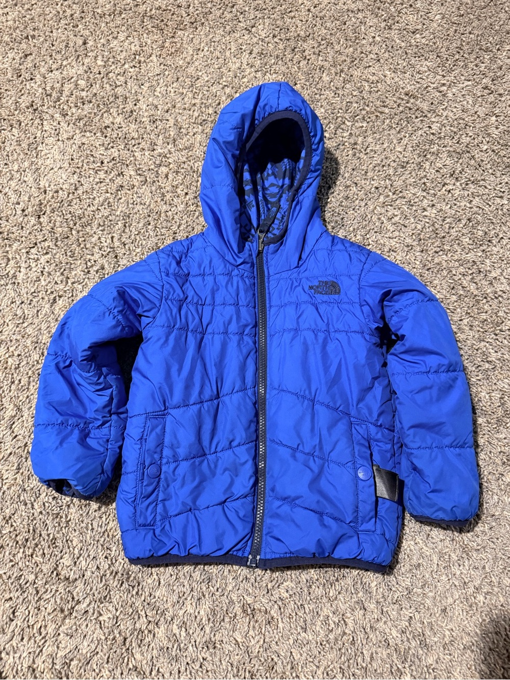 The North Face Kids' Reversible Padded Hooded Jacket, Royal Blue